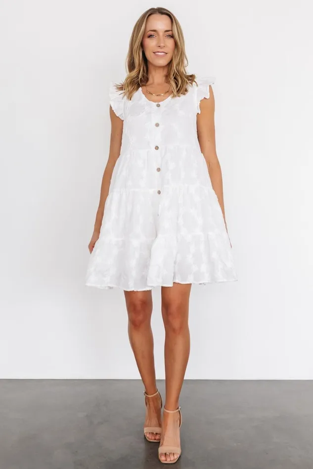 Baltic Born Bridal Women Kayla Button Up Short Dress Off White Baltic Born Bridal Women Kayla Button Up Short Dress Off White