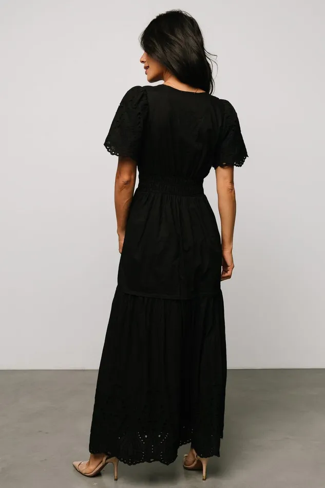 Baltic Born Bump Friendly Women Annette Eyelet Maxi Dress Black Baltic Born Bump Friendly Women Annette Eyelet Maxi Dress Black