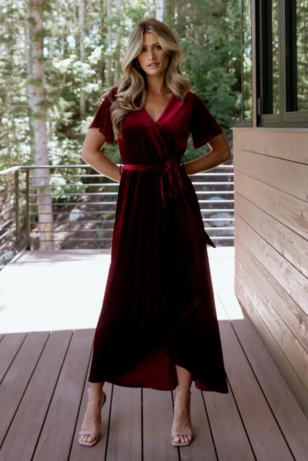 Baltic Born Bump Friendly Women Nadine Velvet Midi Dress Merlot Baltic Born Bump Friendly Women Nadine Velvet Midi Dress Merlot