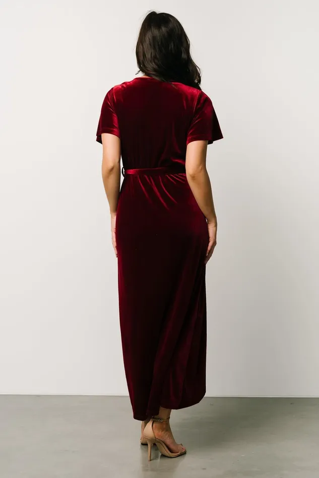 Baltic Born Bump Friendly Women Nadine Velvet Midi Dress Merlot Baltic Born Bump Friendly Women Nadine Velvet Midi Dress Merlot