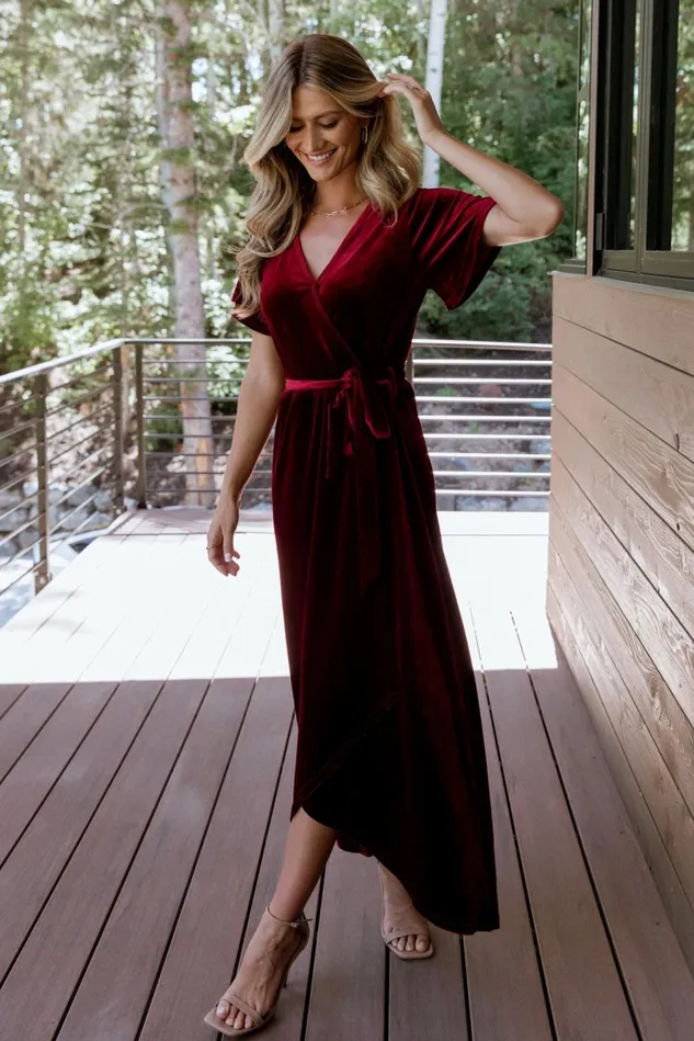 Baltic Born Bump Friendly Women Nadine Velvet Midi Dress Merlot Baltic Born Bump Friendly Women Nadine Velvet Midi Dress Merlot