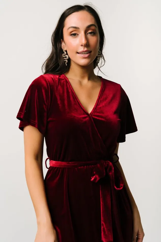 Baltic Born Bump Friendly Women Nadine Velvet Midi Dress Merlot Baltic Born Bump Friendly Women Nadine Velvet Midi Dress Merlot