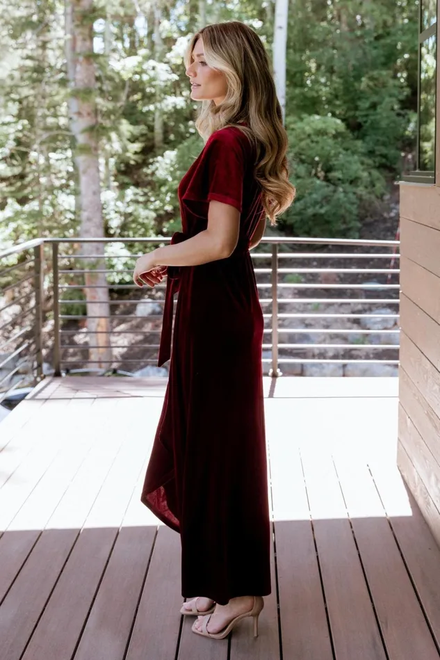 Baltic Born Bump Friendly Women Nadine Velvet Midi Dress Merlot Baltic Born Bump Friendly Women Nadine Velvet Midi Dress Merlot