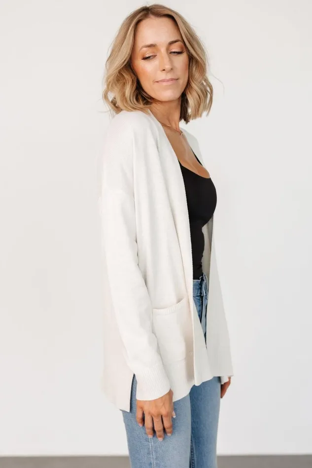 Baltic Born Cardigans Women Bennett Pocket Cardigan Ivory Baltic Born Cardigans Women Bennett Pocket Cardigan Ivory