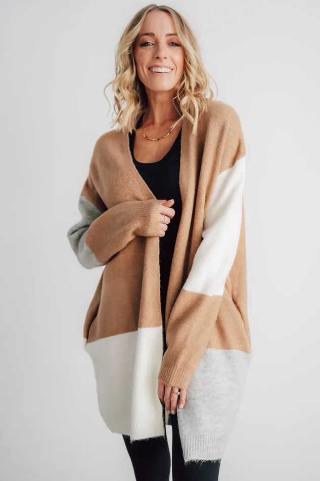 Baltic Born Cardigans Women Pierson Color Block Cardigan Camel