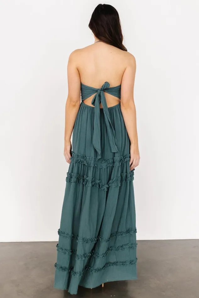 Baltic Born Cover Ups Women Augusta Halter Neck Maxi Dress Dusty Jade