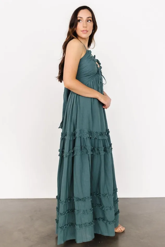 Baltic Born Cover Ups Women Augusta Halter Neck Maxi Dress Dusty Jade
