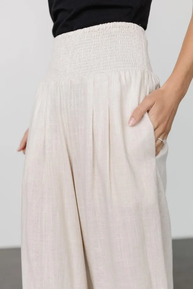 Baltic Born Cover Ups Women Parvati Smocked Waist Pants Natural Baltic Born Cover Ups Women Parvati Smocked Waist Pants Natural