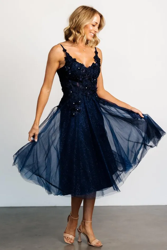 Baltic Born Embellished Sequin Women Noelle Shimmer Midi Dress Midnight Blue Baltic Born Embellished Sequin Women Noelle Shimmer Midi Dress Midnight Blue