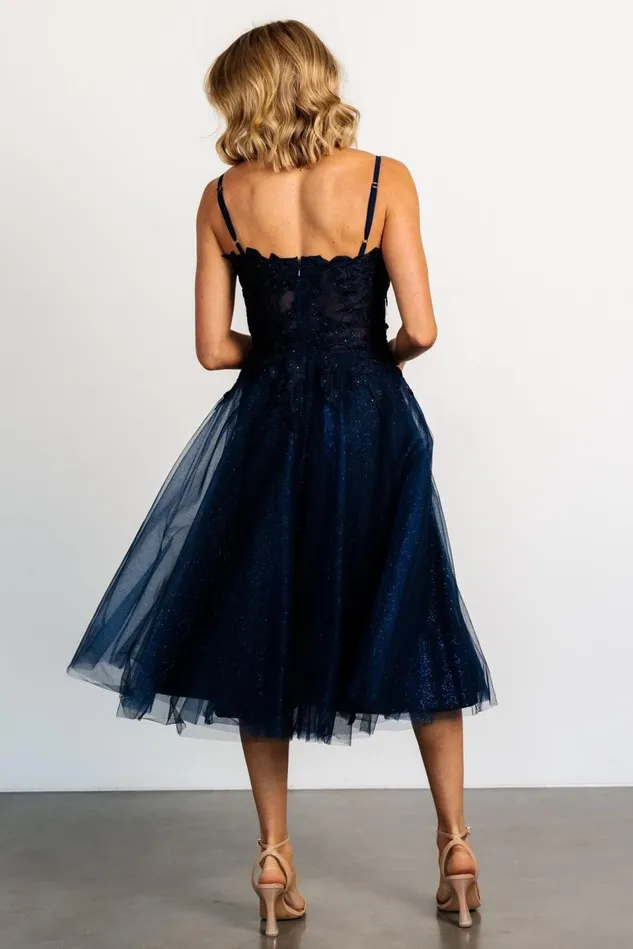Baltic Born Embellished Sequin Women Noelle Shimmer Midi Dress Midnight Blue Baltic Born Embellished Sequin Women Noelle Shimmer Midi Dress Midnight Blue
