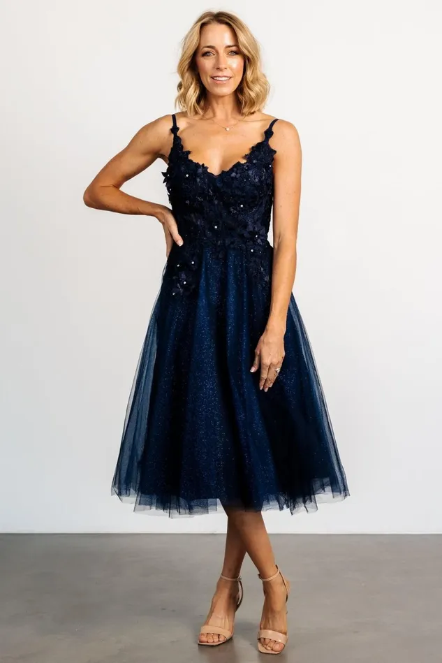 Baltic Born Embellished Sequin Women Noelle Shimmer Midi Dress Midnight Blue Baltic Born Embellished Sequin Women Noelle Shimmer Midi Dress Midnight Blue