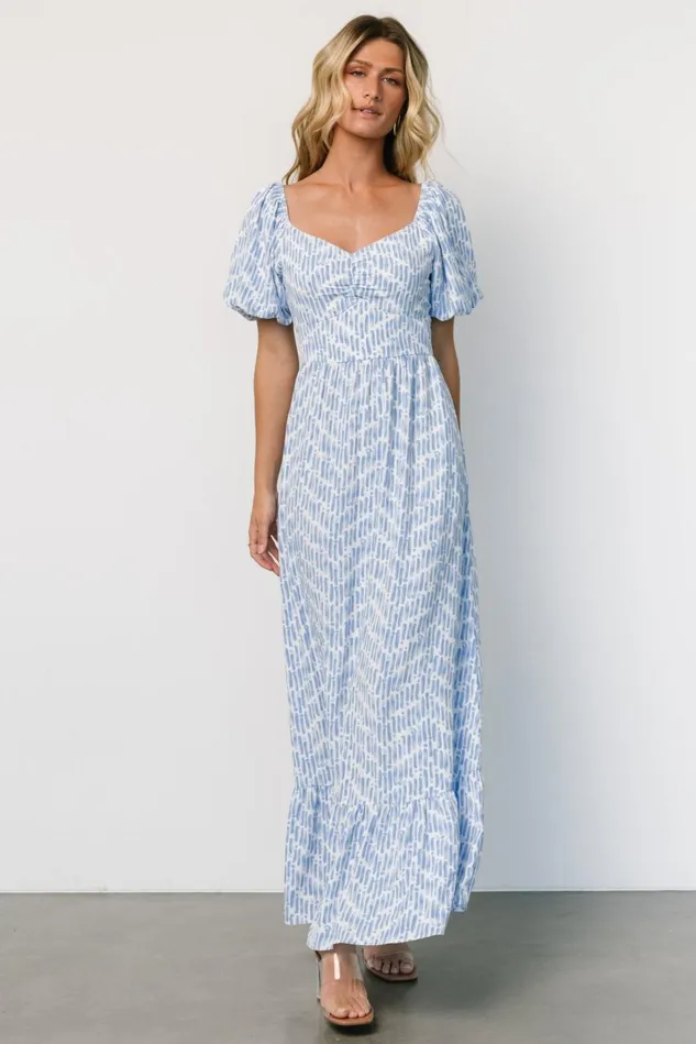 Baltic Born Maxi Dresses Women Durban Maxi Dress Dusty Blue Print