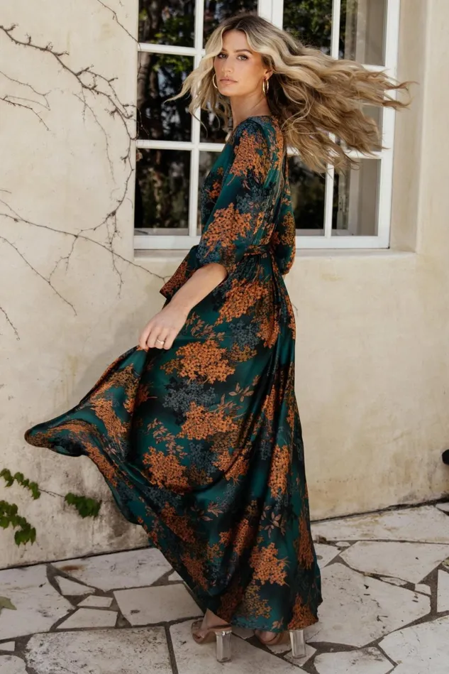 Baltic Born Maxi Dresses Women Paula Satin Maxi Dress Jade Multi Baltic Born Maxi Dresses Women Paula Satin Maxi Dress Jade Multi
