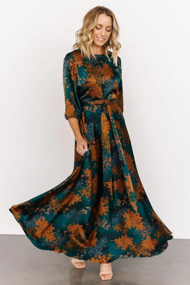 Baltic Born Maxi Dresses Women Paula Satin Maxi Dress Jade Multi Baltic Born Maxi Dresses Women Paula Satin Maxi Dress Jade Multi