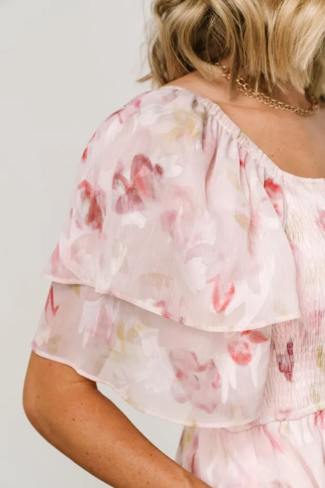 Baltic Born Midi Dresses Women Flora Midi Dress Blush Print Baltic Born Midi Dresses Women Flora Midi Dress Blush Print