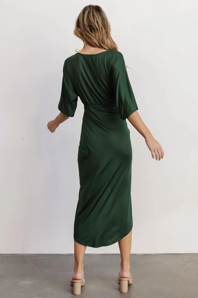Baltic Born Midi Dresses Women Solana Ruched Dress Hunter Green