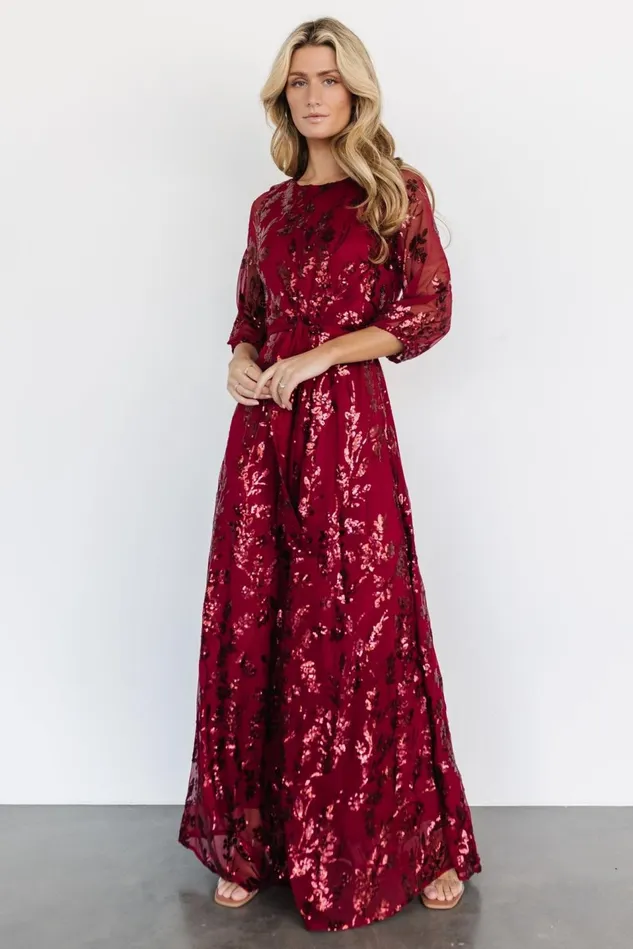 Baltic Born Mother Of The Bride Women Destiny Sequin Maxi Dress Wine Baltic Born Mother Of The Bride Women Destiny Sequin Maxi Dress Wine