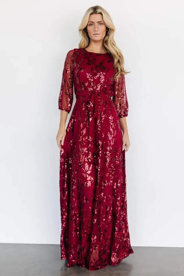 Baltic Born Mother Of The Bride Women Destiny Sequin Maxi Dress Wine Baltic Born Mother Of The Bride Women Destiny Sequin Maxi Dress Wine