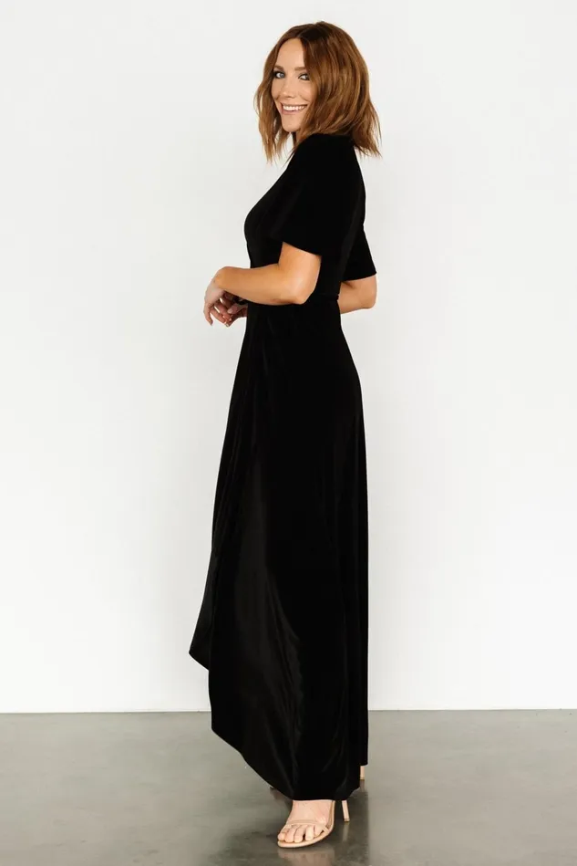 Baltic Born Mother Of The Bride Women Katelyn Velvet Maxi Wrap Dress Black Baltic Born Mother Of The Bride Women Katelyn Velvet Maxi Wrap Dress Black