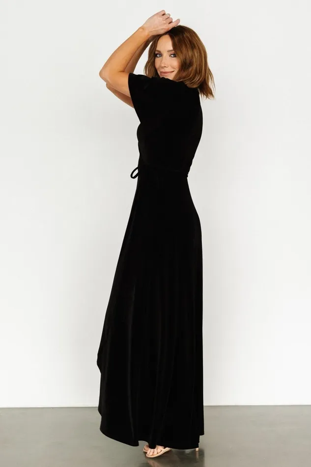 Baltic Born Mother Of The Bride Women Katelyn Velvet Maxi Wrap Dress Black Baltic Born Mother Of The Bride Women Katelyn Velvet Maxi Wrap Dress Black