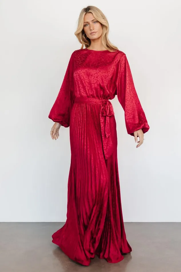 Baltic Born Mother Of The Bride Women Marva Pleated Maxi Dress Wine Baltic Born Mother Of The Bride Women Marva Pleated Maxi Dress Wine