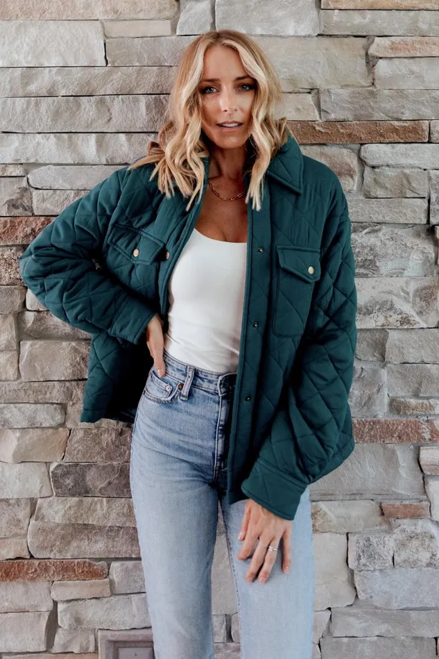 Baltic Born Outerwear Women Nadia Button Up Jacket Emerald