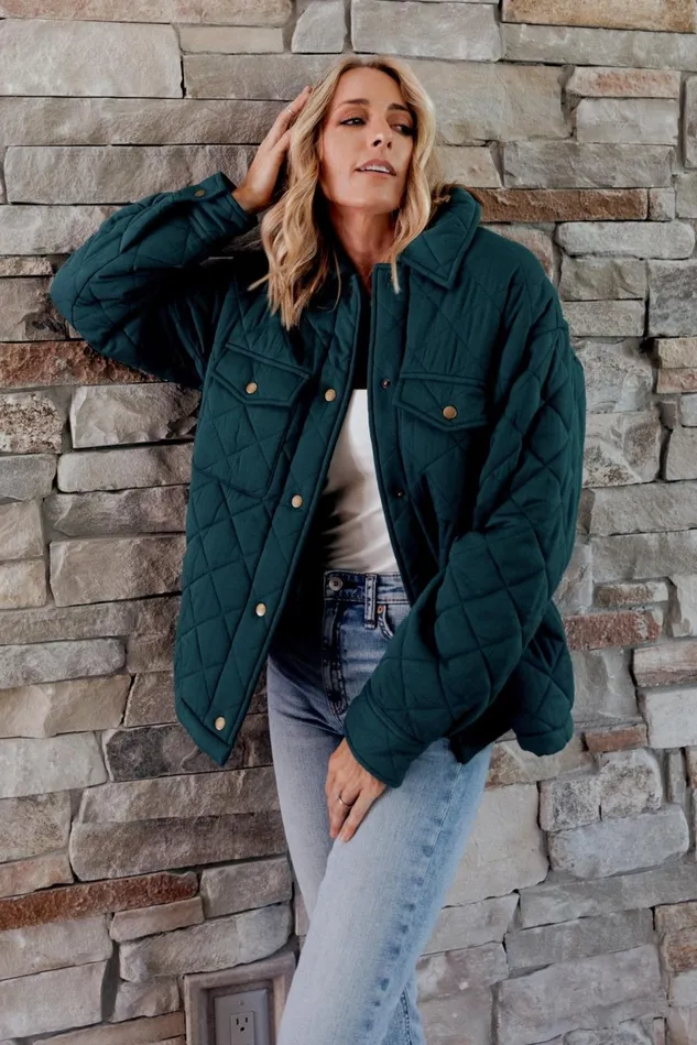 Baltic Born Outerwear Women Nadia Button Up Jacket Emerald