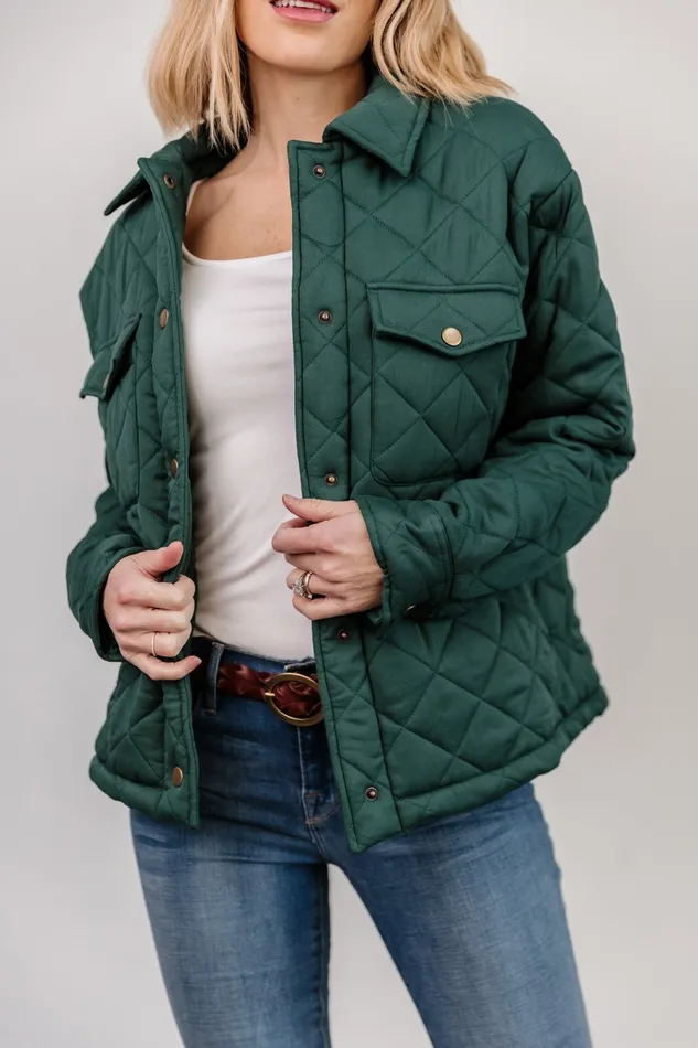 Baltic Born Outerwear Women Nadia Button Up Jacket Emerald