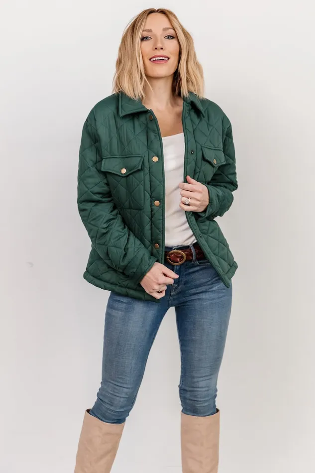 Baltic Born Outerwear Women Nadia Button Up Jacket Emerald