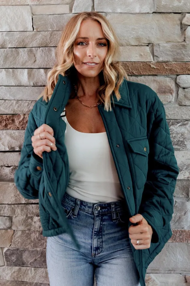 Baltic Born Outerwear Women Nadia Button Up Jacket Emerald