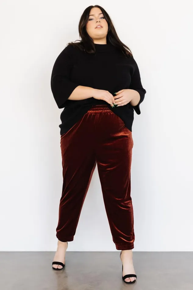 Baltic Born Pants Women Archie Velvet Jogger Pants Cinnamon Baltic Born Pants Women Archie Velvet Jogger Pants Cinnamon