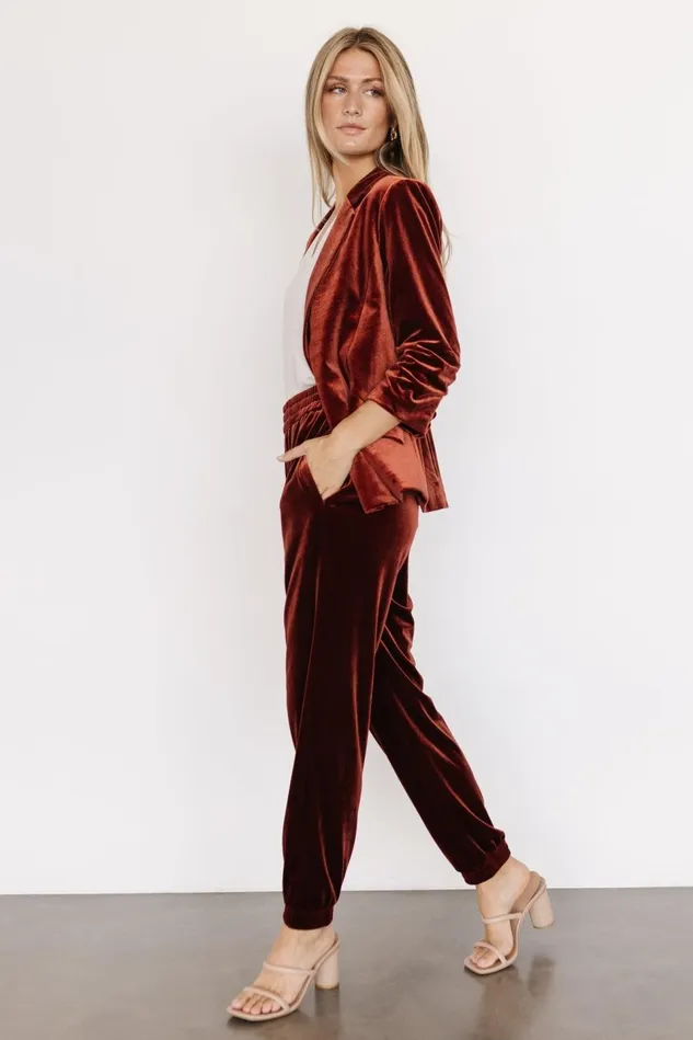 Baltic Born Pants Women Archie Velvet Jogger Pants Cinnamon Baltic Born Pants Women Archie Velvet Jogger Pants Cinnamon
