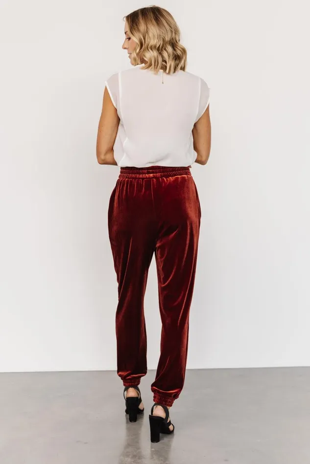 Baltic Born Pants Women Archie Velvet Jogger Pants Cinnamon Baltic Born Pants Women Archie Velvet Jogger Pants Cinnamon