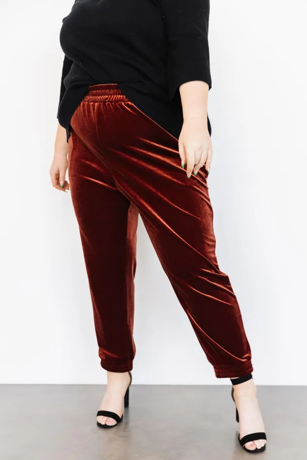 Baltic Born Pants Women Archie Velvet Jogger Pants Cinnamon Baltic Born Pants Women Archie Velvet Jogger Pants Cinnamon
