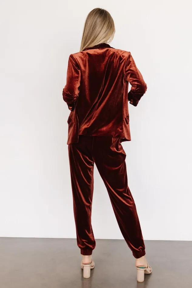 Baltic Born Pants Women Archie Velvet Jogger Pants Cinnamon Baltic Born Pants Women Archie Velvet Jogger Pants Cinnamon