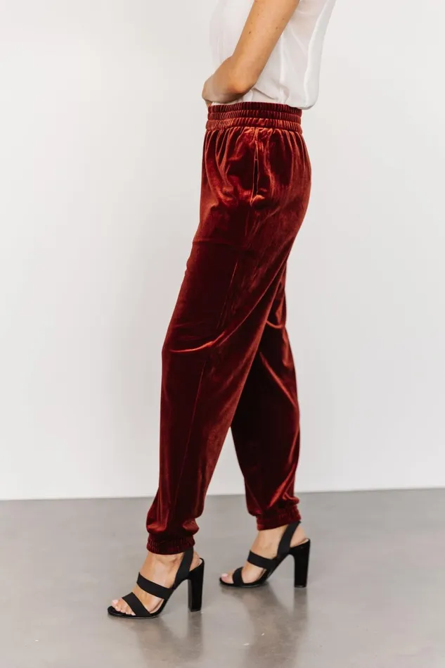 Baltic Born Pants Women Archie Velvet Jogger Pants Cinnamon Baltic Born Pants Women Archie Velvet Jogger Pants Cinnamon
