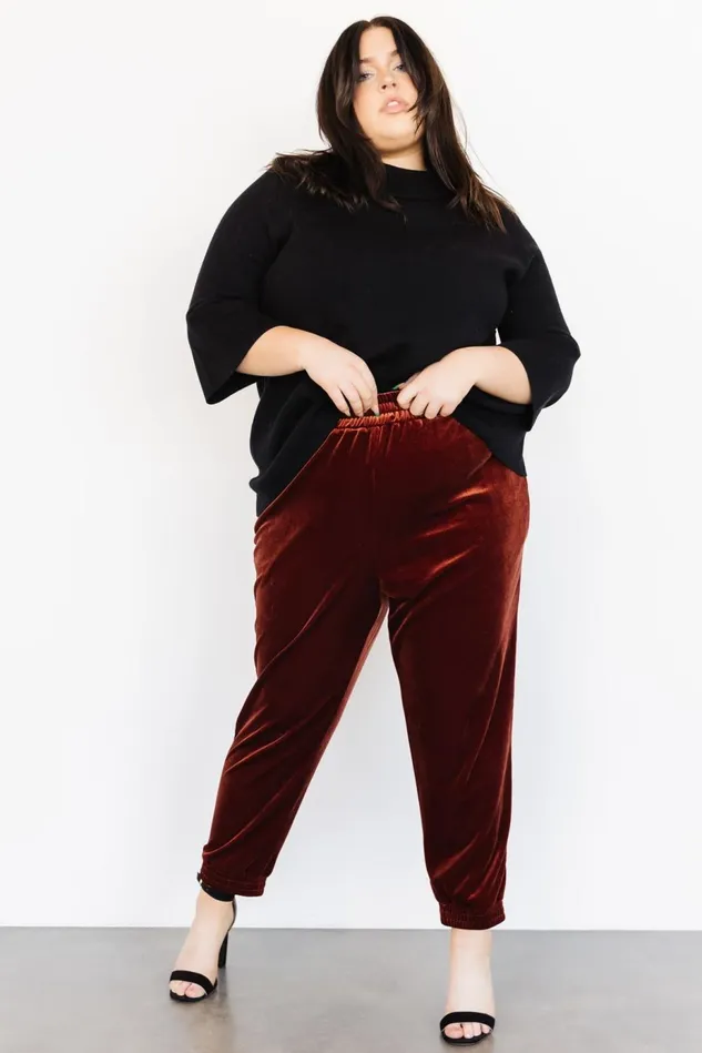 Baltic Born Pants Women Archie Velvet Jogger Pants Cinnamon Baltic Born Pants Women Archie Velvet Jogger Pants Cinnamon