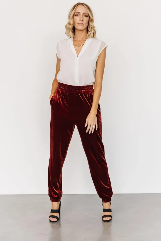 Baltic Born Pants Women Archie Velvet Jogger Pants Cinnamon Baltic Born Pants Women Archie Velvet Jogger Pants Cinnamon