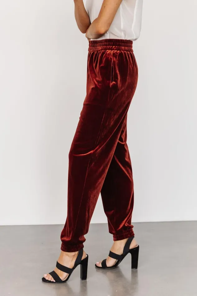 Baltic Born Pants Women Archie Velvet Jogger Pants Cinnamon Baltic Born Pants Women Archie Velvet Jogger Pants Cinnamon