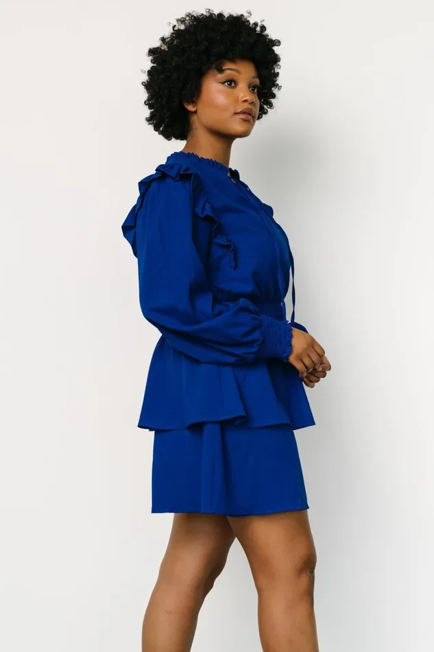 Baltic Born Short Dresses Women Maylee Tiered Short Dress Cobalt Baltic Born Short Dresses Women Maylee Tiered Short Dress Cobalt