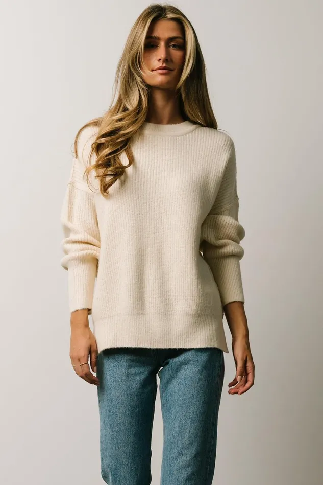 Baltic Born Sweaters Women Jacey Knit Sweater Ivory Baltic Born Sweaters Women Jacey Knit Sweater Ivory