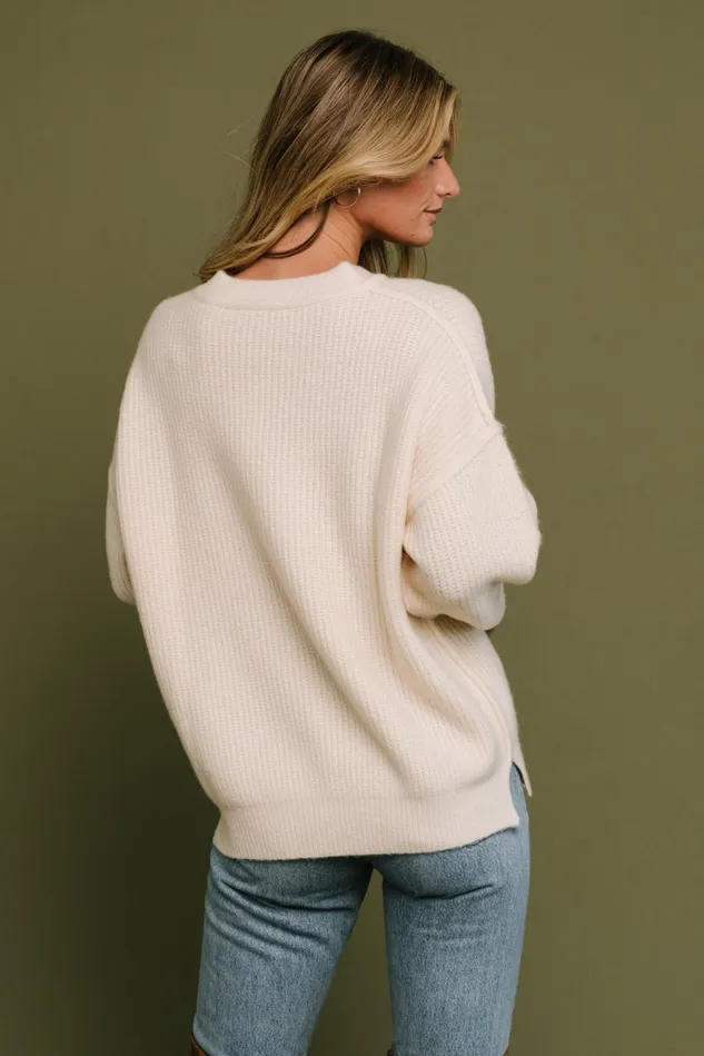 Baltic Born Sweaters Women Jacey Knit Sweater Ivory Baltic Born Sweaters Women Jacey Knit Sweater Ivory