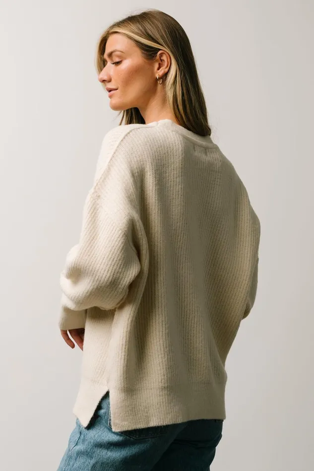 Baltic Born Sweaters Women Jacey Knit Sweater Ivory Baltic Born Sweaters Women Jacey Knit Sweater Ivory