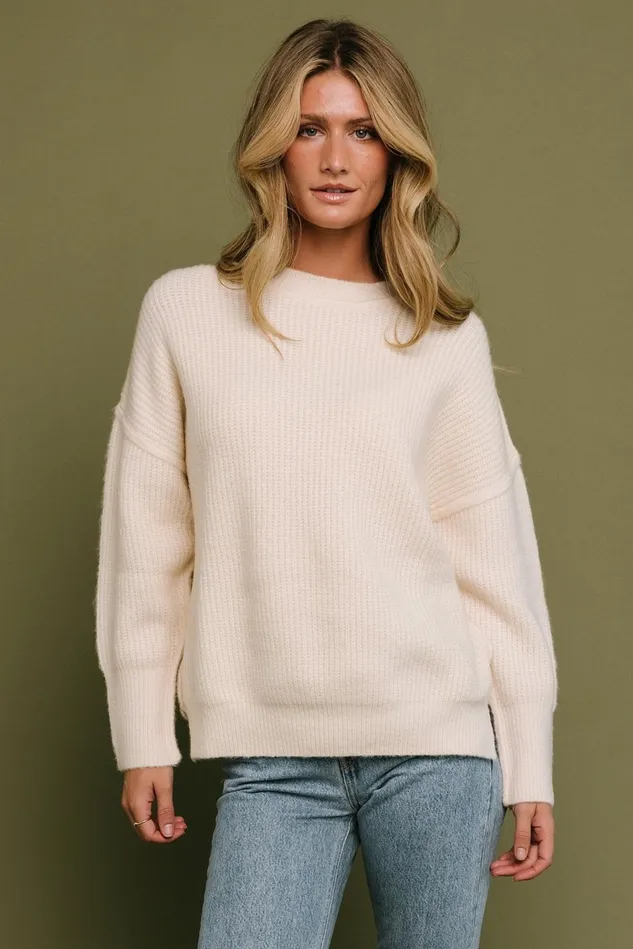 Baltic Born Sweaters Women Jacey Knit Sweater Ivory Baltic Born Sweaters Women Jacey Knit Sweater Ivory