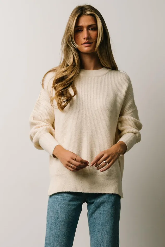 Baltic Born Sweaters Women Jacey Knit Sweater Ivory Baltic Born Sweaters Women Jacey Knit Sweater Ivory
