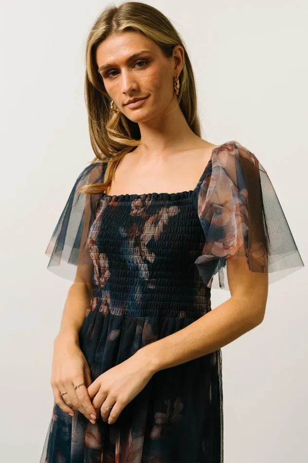 Baltic Born Tulle Styles Women Cassandra Tulle Maxi Dress Dark Blue Floral Baltic Born Tulle Styles Women Cassandra Tulle Maxi Dress Dark Blue Floral