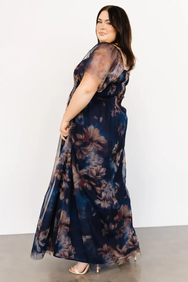 Baltic Born Tulle Styles Women Cassandra Tulle Maxi Dress Dark Blue Floral Baltic Born Tulle Styles Women Cassandra Tulle Maxi Dress Dark Blue Floral
