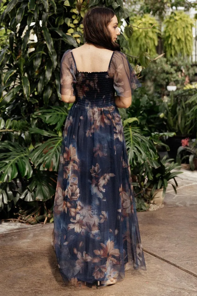 Baltic Born Tulle Styles Women Cassandra Tulle Maxi Dress Dark Blue Floral Baltic Born Tulle Styles Women Cassandra Tulle Maxi Dress Dark Blue Floral