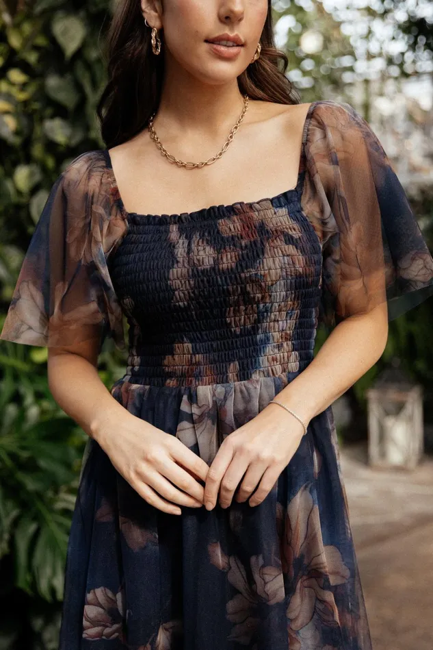 Baltic Born Tulle Styles Women Cassandra Tulle Maxi Dress Dark Blue Floral Baltic Born Tulle Styles Women Cassandra Tulle Maxi Dress Dark Blue Floral