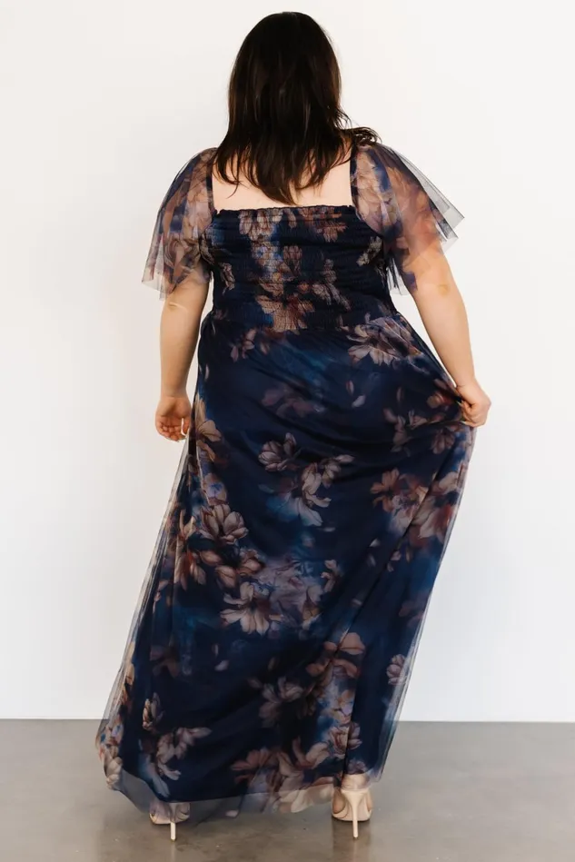 Baltic Born Tulle Styles Women Cassandra Tulle Maxi Dress Dark Blue Floral Baltic Born Tulle Styles Women Cassandra Tulle Maxi Dress Dark Blue Floral